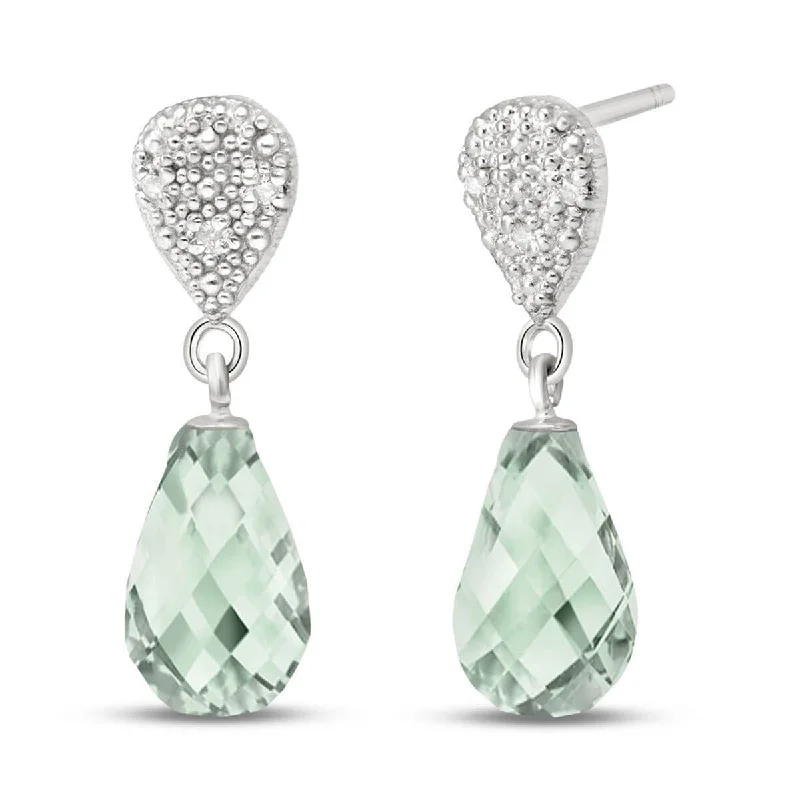 arched chandelier earrings-4.53 Carat 14K Solid White Gold Love Of All Loves Green Amethyst Earrings