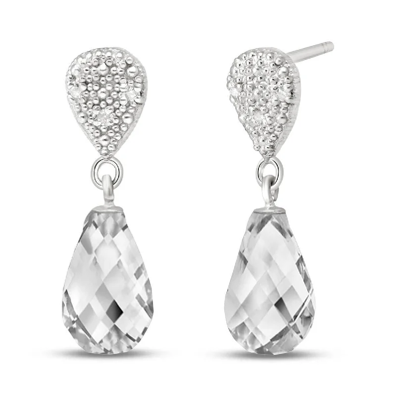 stretchable chandelier earrings-4.53 Carat 14K Solid White Gold Neighbors Stars White Topaz Diamond Earrings