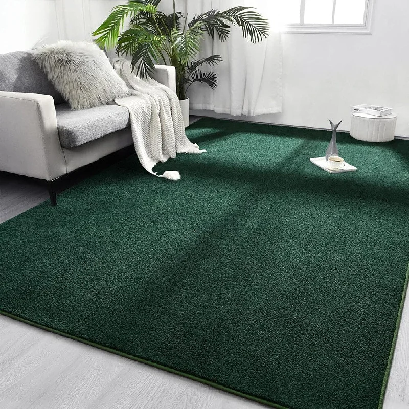 wave-shaped ring-5x8 Green Super Soft Comfy Thickened Memory-Foam Carpets