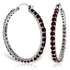 vintage-style earrings-6 Carat 14K Solid White Gold Facts Persist Garnet Earrings