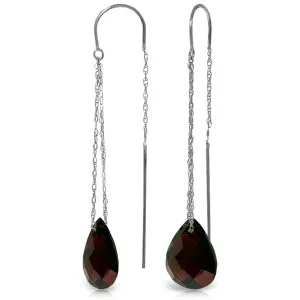 stretchable gemstone earrings-6 Carat 14K Solid White Gold Forever In Love Garnet Earrings