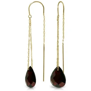 rover chandelier earrings-6 Carat 14K Solid Yellow Gold Longtime Friend Garnet Earrings