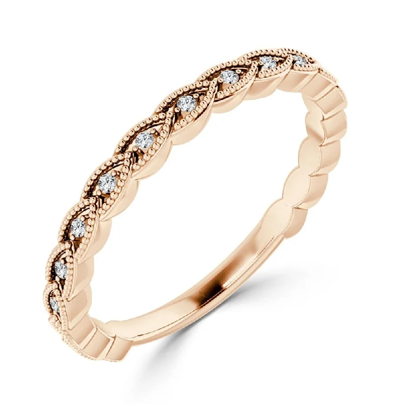 tendril promise ring-Auriya 10k Gold 0.08ctw Ultra-thin Stackable Diamond Wedding Band