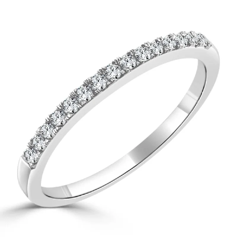 quarter-moon ring-Auriya 10k Gold 1/5ctw Ultra-thin Stackable Diamond Wedding Band