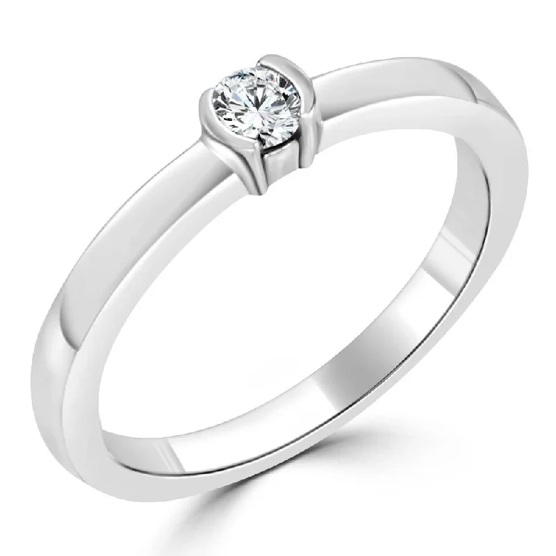 etched name ring-Auriya 10k Gold 1/6ctw Petite Round Solitaire Diamond Ring