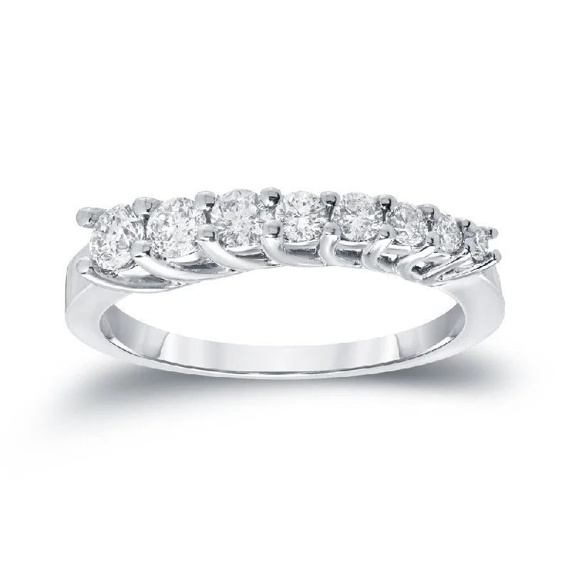 custom nebula ring-Auriya Round Diamond Wedding Band 1/2ct TDW 14k White Gold