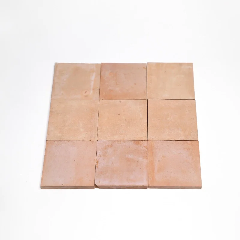 wave-shaped ring-Contemporary Zellige Panels, 12x12x0.5, Terracotta Squares