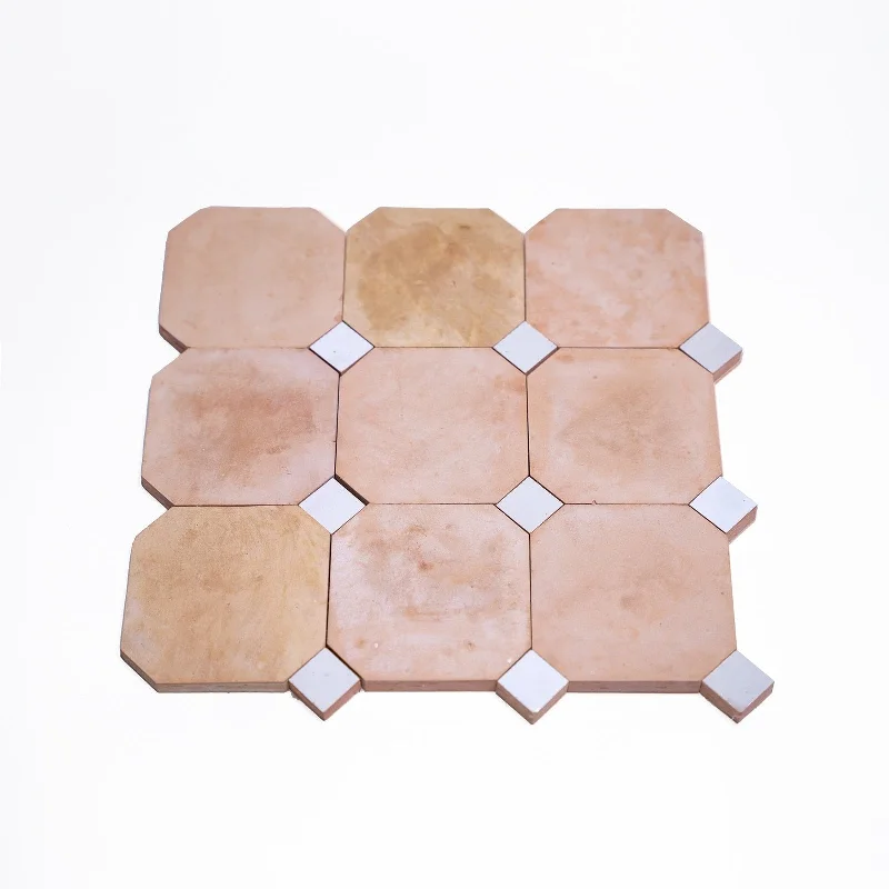 rose gold helix ring-Contemporary Zellige Panels, 12x12x0.5, Terracotta-White accents