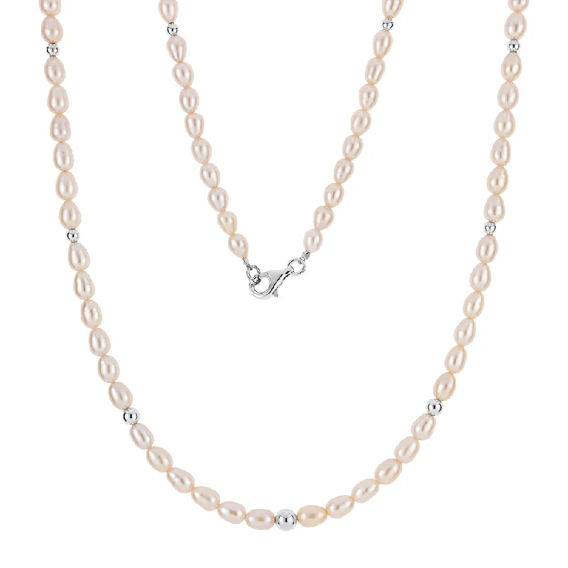 robust statement necklace-Cultured freshwater pearl necklace in sterling silver