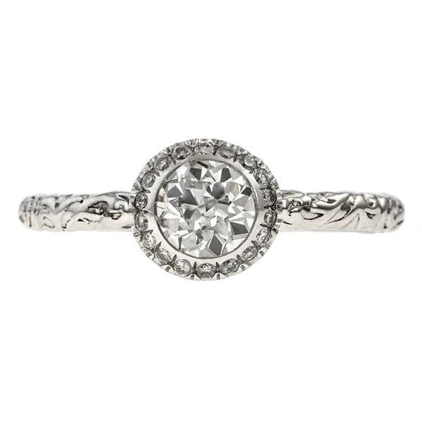 stretchable eternity ring-Diamond Frame Engagement Ring, Old European 0.52ct- Heirloom by Doyle & Doyle