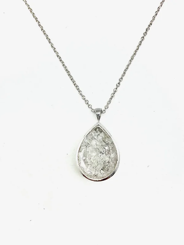 wave-shaped charm necklace-Herkimer Diamond Shaker Necklace