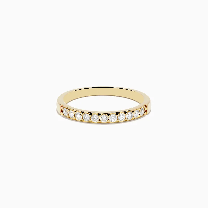 narrow couple ring-D'Oro 14K Yellow Gold Diamond Band 0.24 TCW