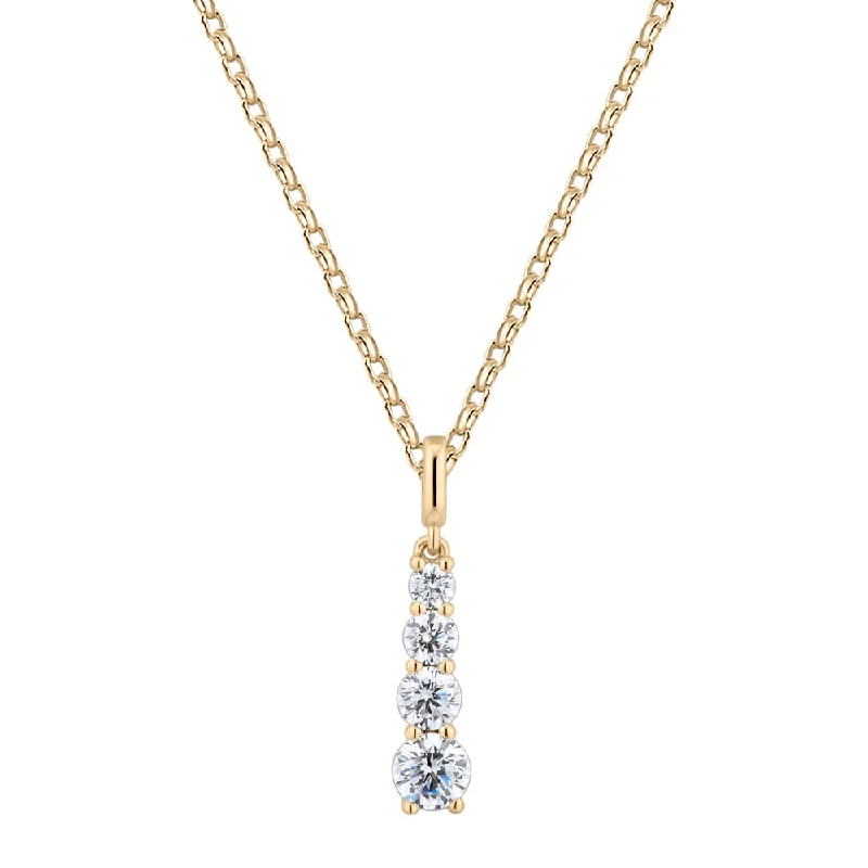 stretchable friendship necklace-Fancy pendant with 0.62 carats* of diamond simulants in 10 carat yellow gold