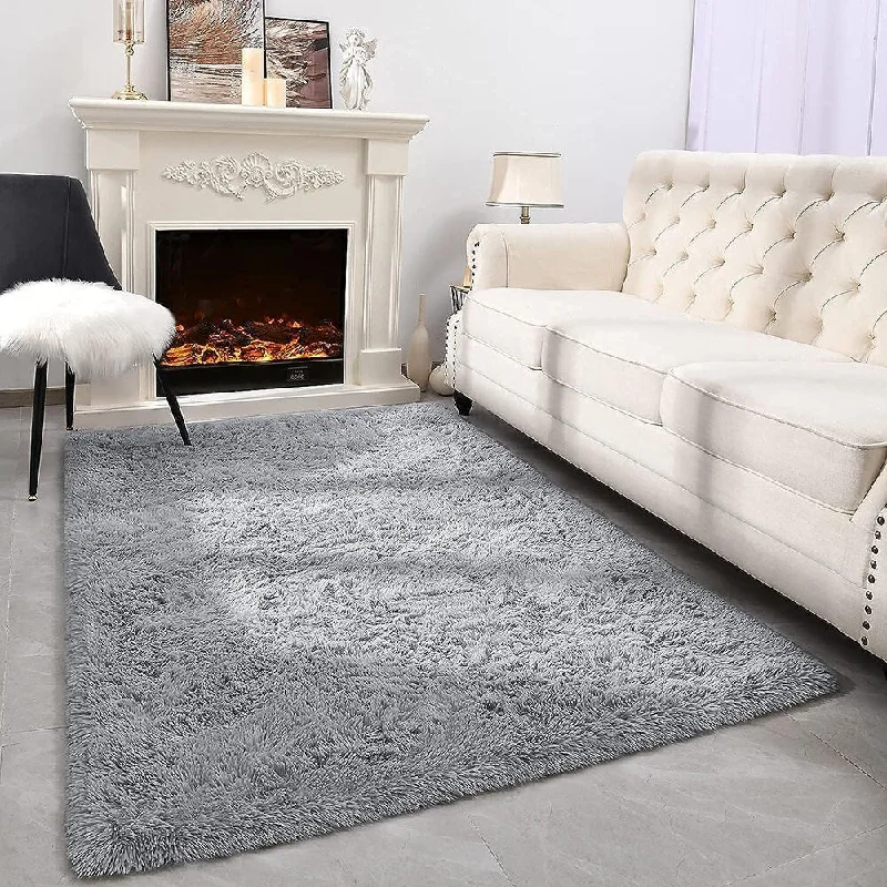 rose gold helix ring-Grey Shaggy Rugs for Bedroom,Super Soft Fluffy Fuzzy Area Rug