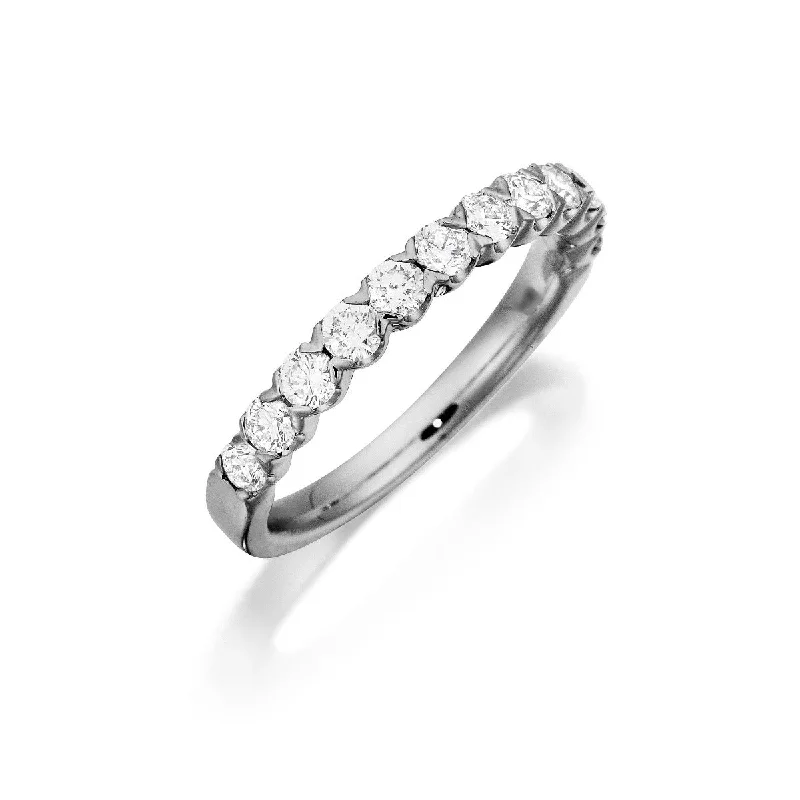 mini initial ring-.75ct Diamond Halfway 14K White Gold Band