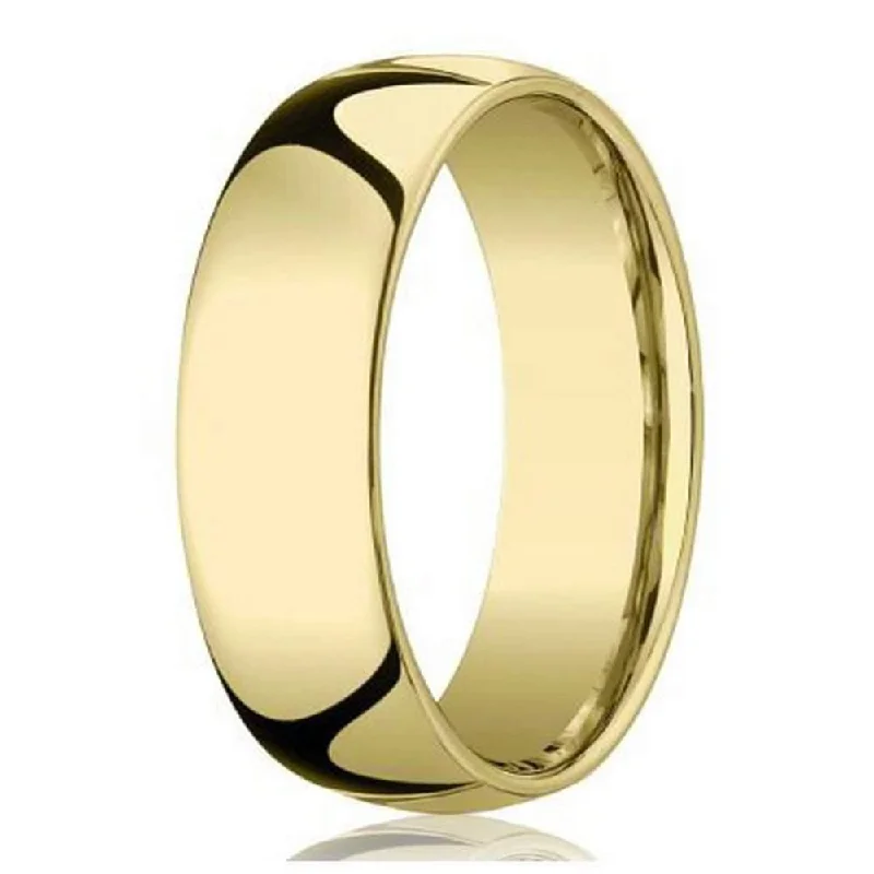 lavish statement ring-Designer 8 mm Domed Comfort-fit 10K Yellow Gold Wedding Band