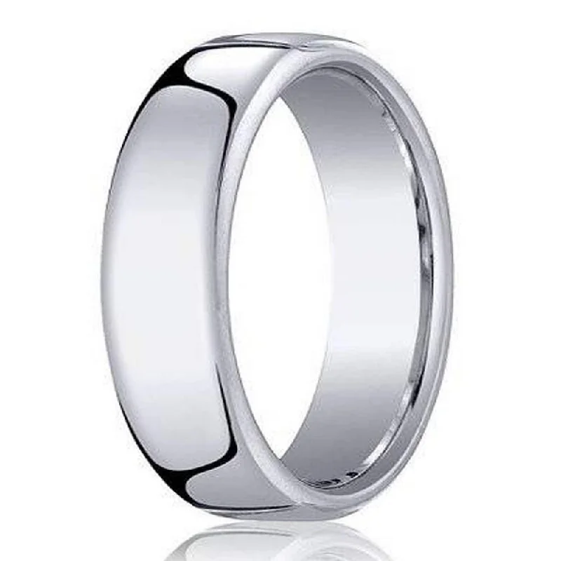 amber band ring-Classic 14K White Gold Ring for Men with Heavy Fit