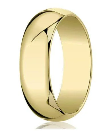 stretchable stacking ring-7mm Traditional Domed Polished Finish 10K Yellow Gold Wedding Band