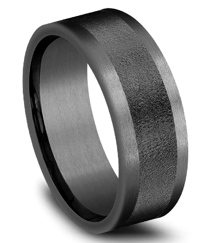 arched promise ring-Benchmark Tantalum 8mm Wire Finish Ring