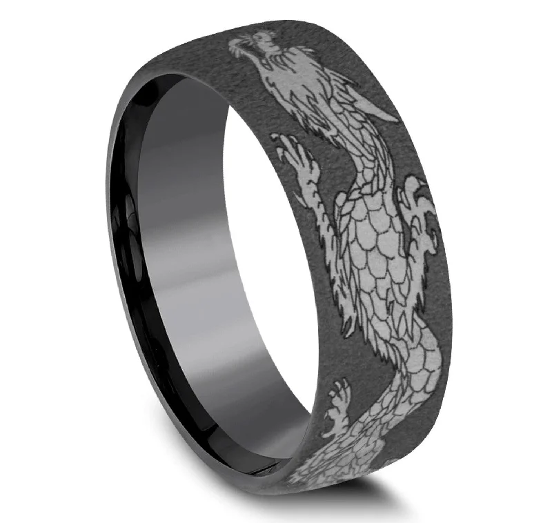 baroque amber ring-Benchmark Tantalum Dragon Design 7.5MM