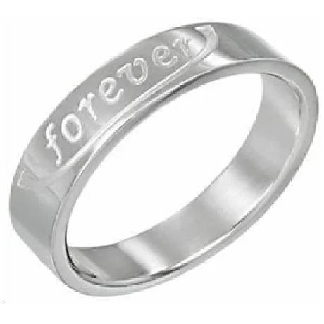 steel eternity ring-Stainless Steel "Forever" Ring - 8mm