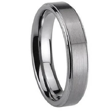 tendril diamond ring-Tungsten Wedding Ring with Satin Finish-6mm