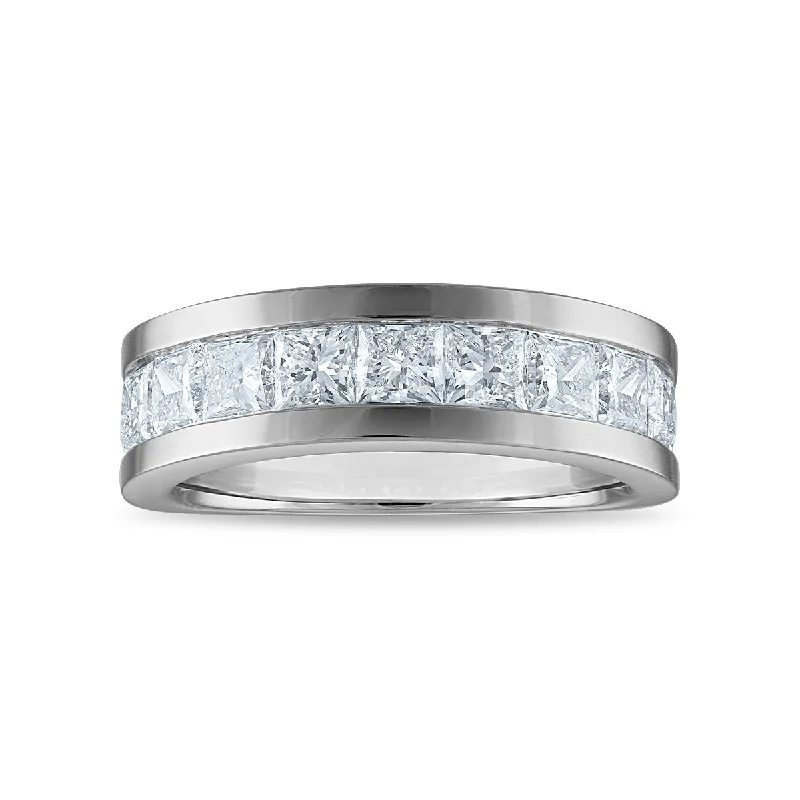 cast diamond ring-Signature EcoLove 3 CTW Lab Grown Diamond Wedding Ring in 14KT White Gold