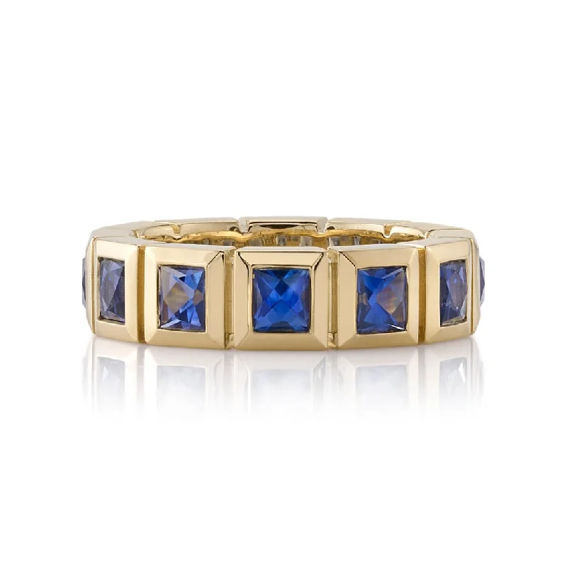 vine-themed stack ring-Single Stone Sapphire Large Karina Band