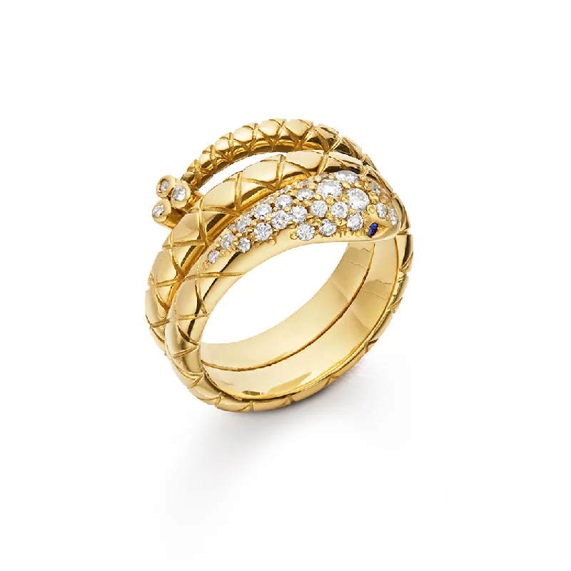 wave-shaped band ring-Temple St. Clair Diamond Pavé Serpent Ring