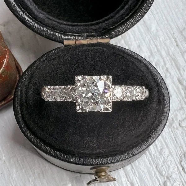 narrow birthstone ring-Vintage Engagement Ring, Old Euro 0.55ct.