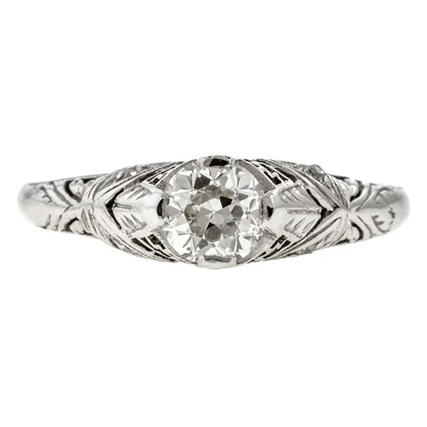 lavish diamond ring-Art Deco Engagement Ring, Old European 0.57ct.