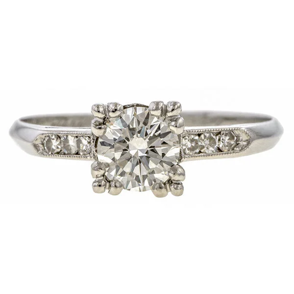 cast diamond ring-Vintage Engagement Ring, RBC 0.65ct.