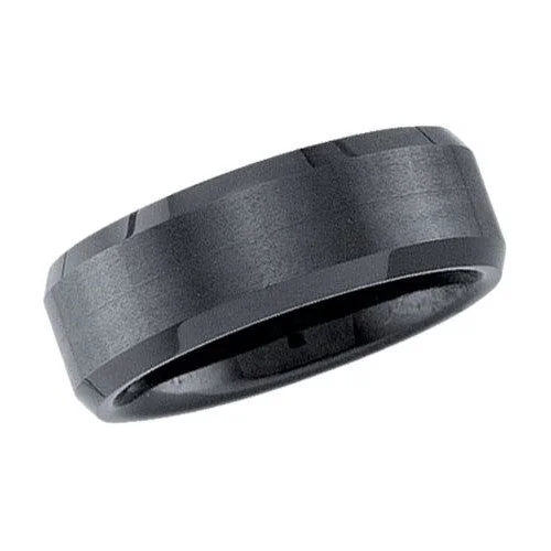 rover turquoise ring-8MM Wedding Ring in Black Tungsten