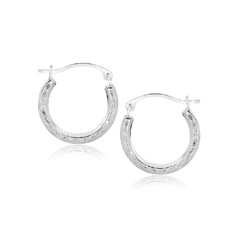 sci-fi gemstone earrings-10k White Gold Fancy Hoop Earrings