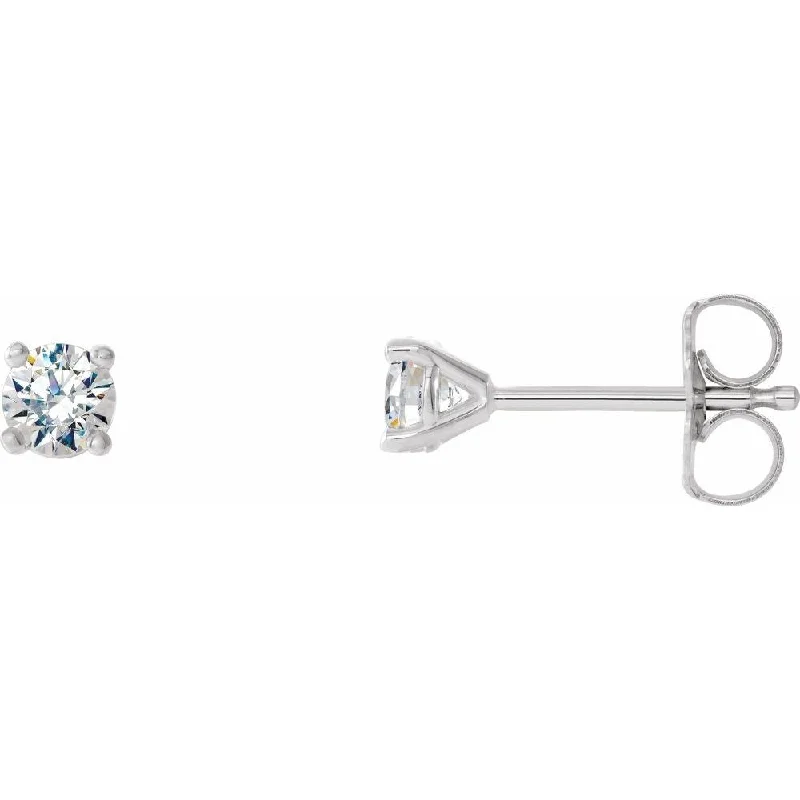 steel drop earrings-14k White Gold 1/2 CTW Diamond 4-Prong Cocktail-Style Stud Earring for Women