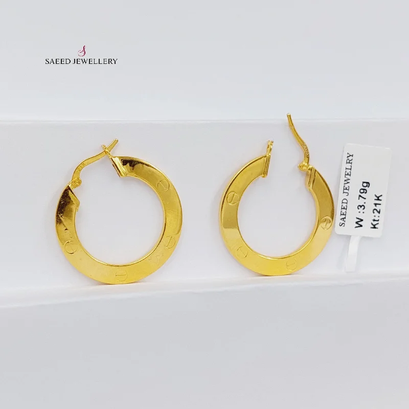 rose gold twisted earrings-Hoop Earrings