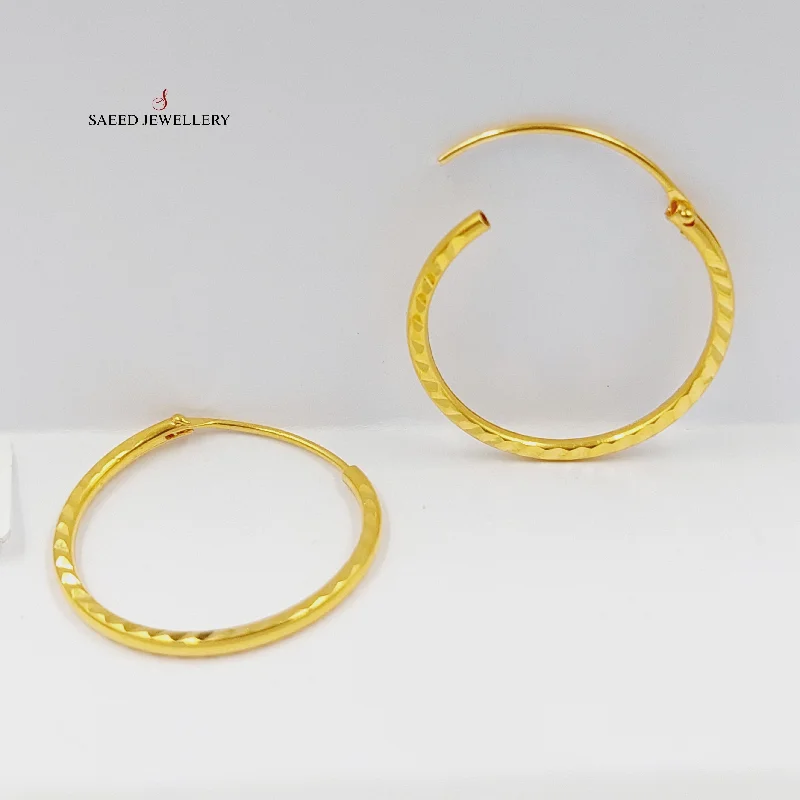 wave-shaped charm earrings-Hoop Earrings