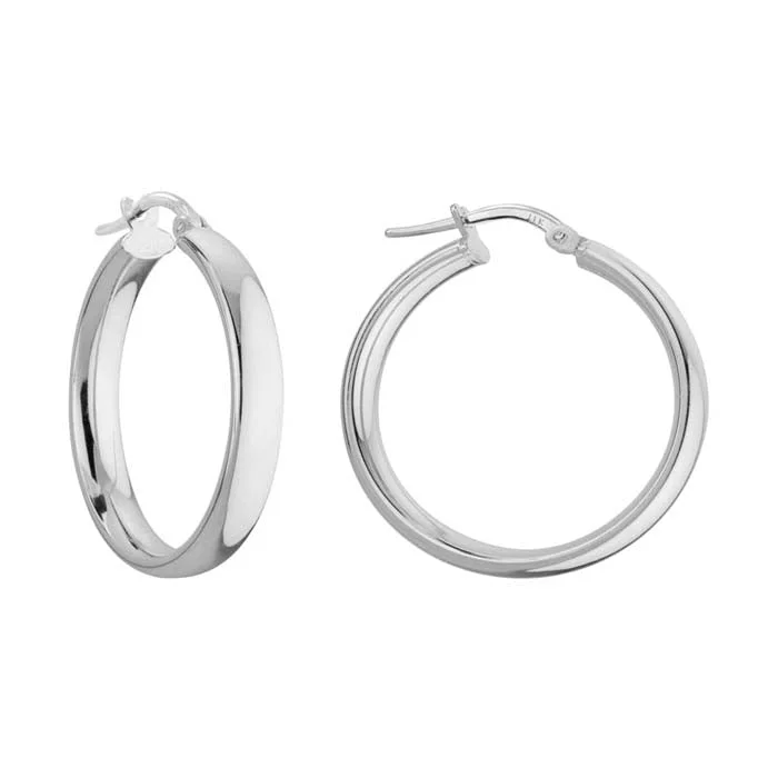 rose gold six-layer earrings-Mountz Collection 25MM Round Hoop Earrings in Sterling Silver