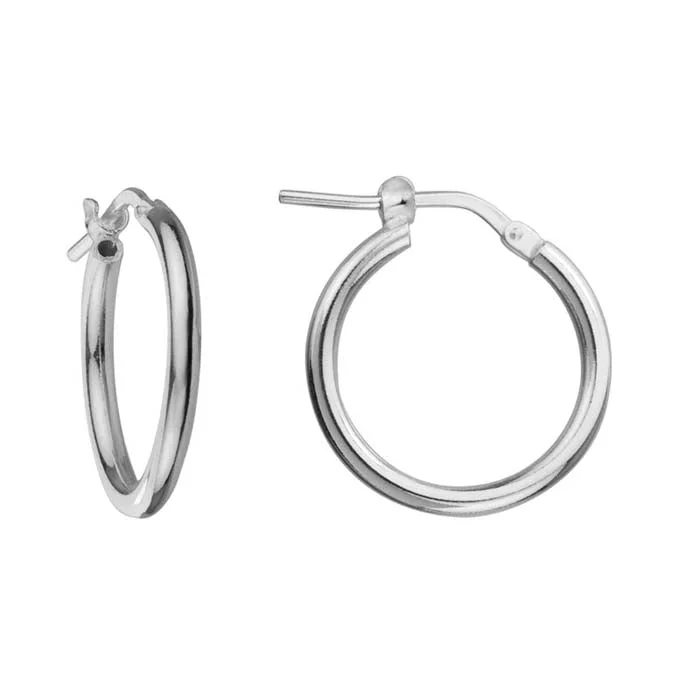 garnet healing earrings-Mountz Collection 20MM Round Hoop Earrings in Sterling Silver