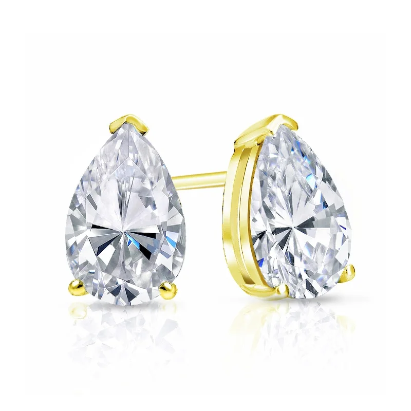 mini letter earrings-Auriya 14k Gold 1ctw Pear Shape Diamond Stud Earrings (I-J, I1-I2)