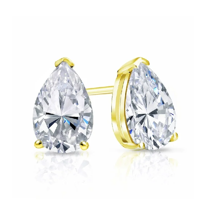 cast silver earrings-Auriya 2ctw Pear-cut Diamond Stud Earrings 14k Gold (G-H, SI1-SI2)