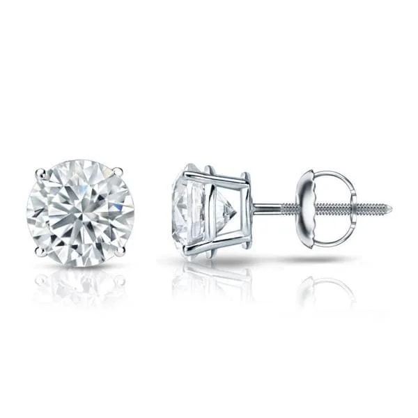 lavish statement earrings-Auriya Platinum 2ctw Round Diamond Stud Earrings Certified