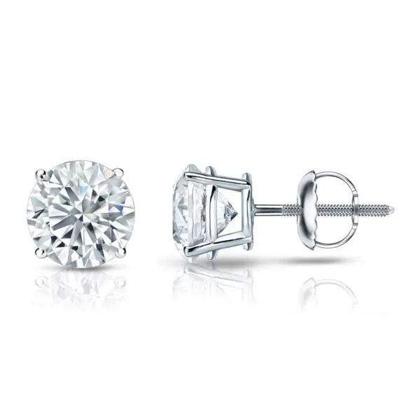 tendril engraved earrings-Auriya Platinum 2ctw Round Diamond Stud Earrings GIA Certified