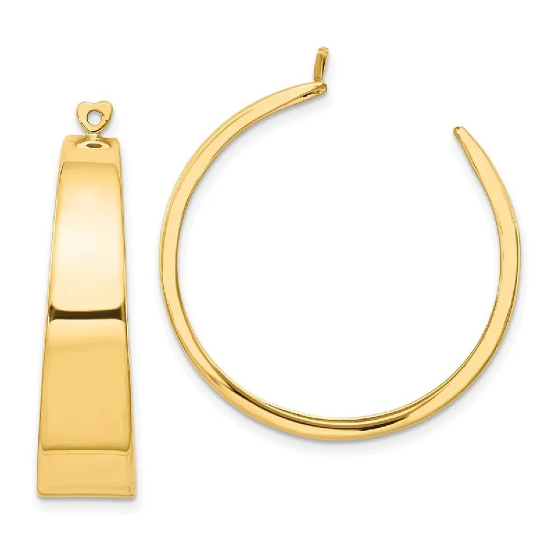 arched stud earrings-Curata 14k Yellow Gold Graduating Polished Hoop Earrings Jackets 30x8mm