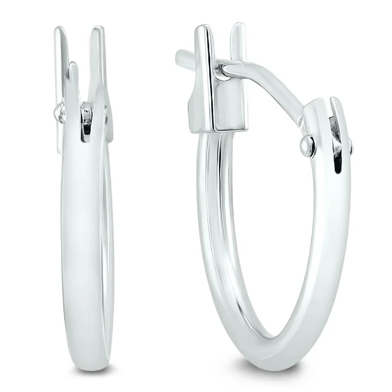 sci-fi sleek earrings-Marquee Jewels 14K White Gold 10MM Hoop Earrings (1.5MM Gage)