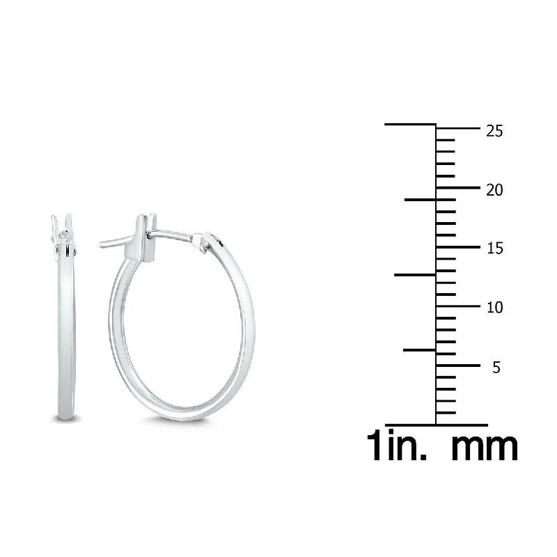 vintage-style earrings-Marquee Jewels 14K White Gold 18MM Hoop Earrings (1.5MM Gage)