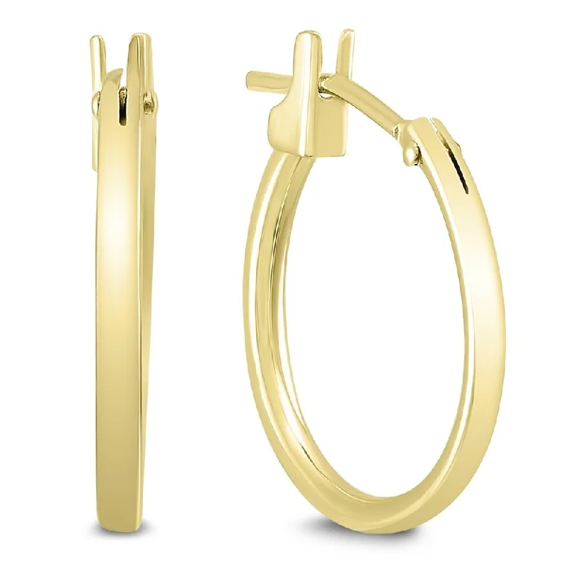 rover chic earrings-Marquee Jewels 14MM Hoop Earrings in 14K Yellow Gold