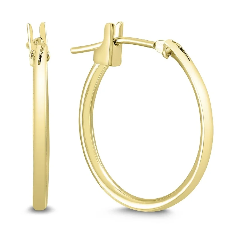 stretchable silver earrings-Marquee Jewels 16MM Hoop Earrings in 14K Yellow Gold