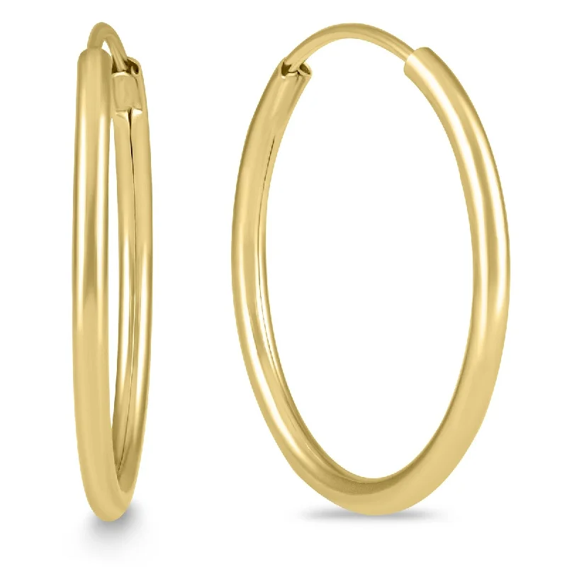 moonstone stone earrings-Marquee Jewels 3/4 Inch Endless 14K Yellow Gold Filled Hoop Earrings (20mm Diameter)