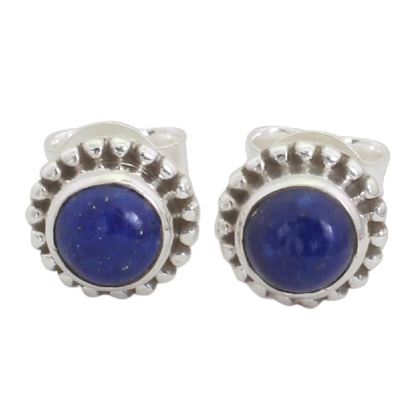 sci-fi twilight earrings-NOVICA Handmade Sterling Silver Blue Globe Lapis Lazuli Earrings (India) - 0.2*0.3